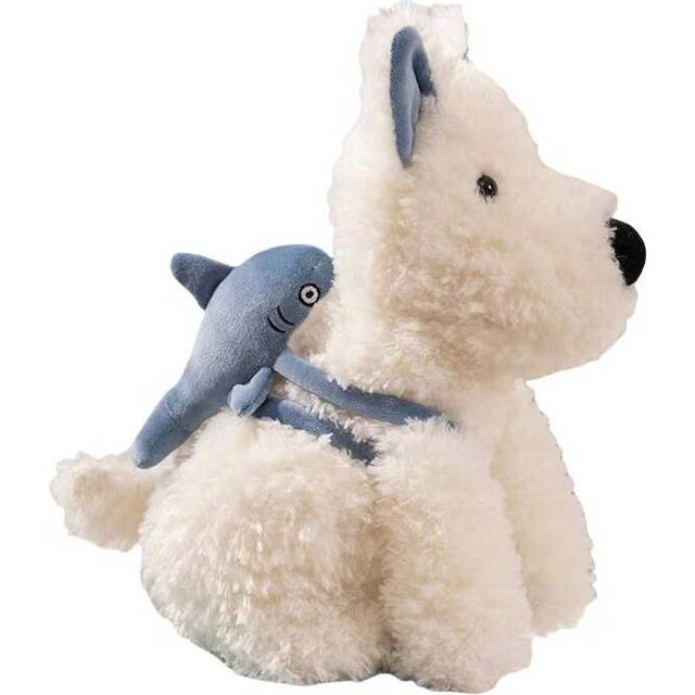 (Shark, 25cm/9.84in) White Highland West Terrier Shark Dog Plush Toy Cartoon Animals Fill Doll Pillow