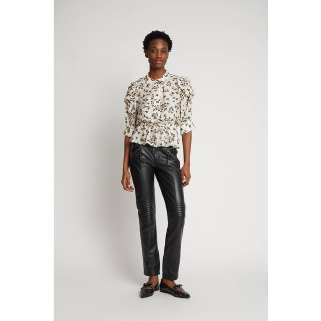 Munthe, Blouses, female, Beige, 2XL, Ivory Top with Short Sleeves
