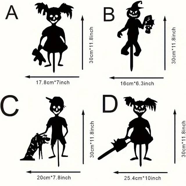 (C) 1pc Metal Wrought Iron Ghost Zombie Crafts, Halloween Outdoor Garden Decorations