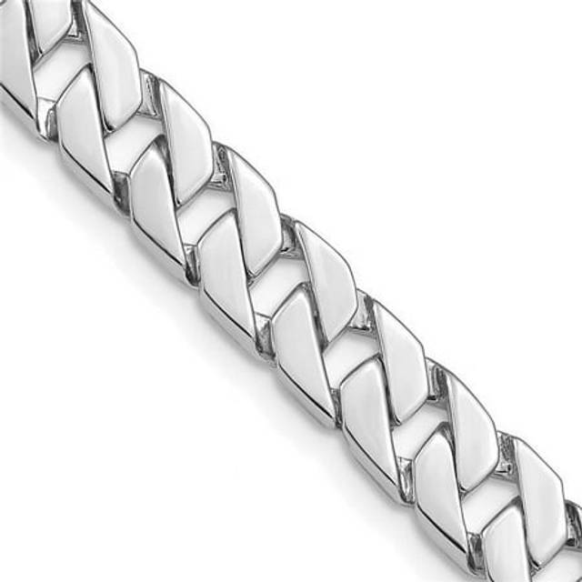 7.4 mm 14K White Gold Hand Polished Fancy Link Bracelet