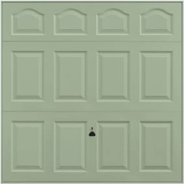 Garador Cathedral Panelled Frameless Retractable Garage Door - Chartwell Green - 2438 x 1981mm