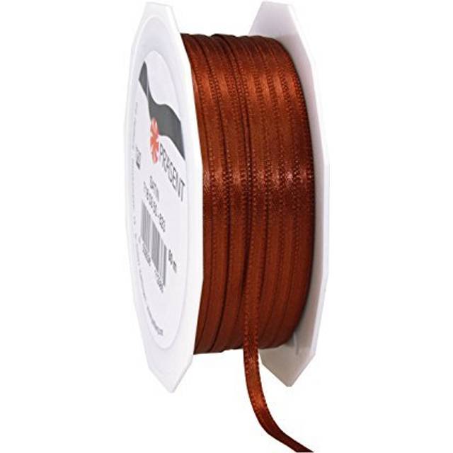 C.E. Pattberg SATIN cinnamon (brown) gift ribbon, 55 yards for Wrapping Gifts, 0.12 inches width, Ribbon for Decorating & Crafting, Decorative Ribbon