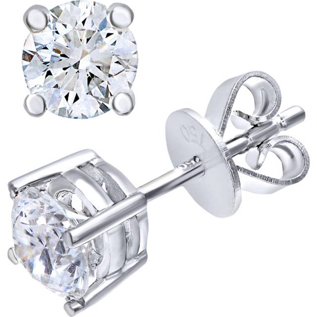 Jewelco London Platinum Round 3/4ct Diamond Solitaire Stud Earrings - PE0AXL2121PTJPK
