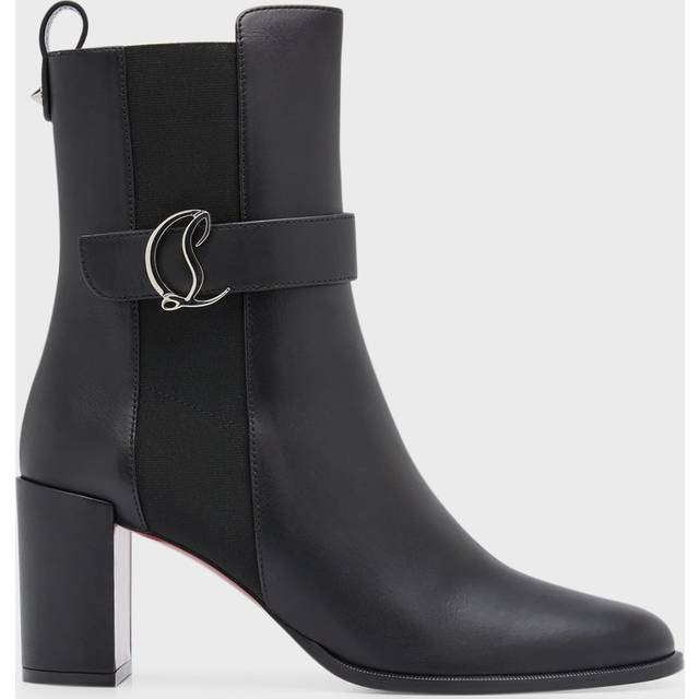 Christian Louboutin Cl Chelsea Booty Leather Boots 70 - Red - 36