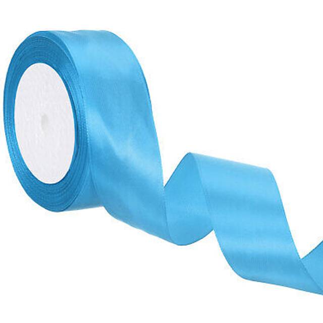 24 yards lake blue satin ribbon polyester for gift decoration