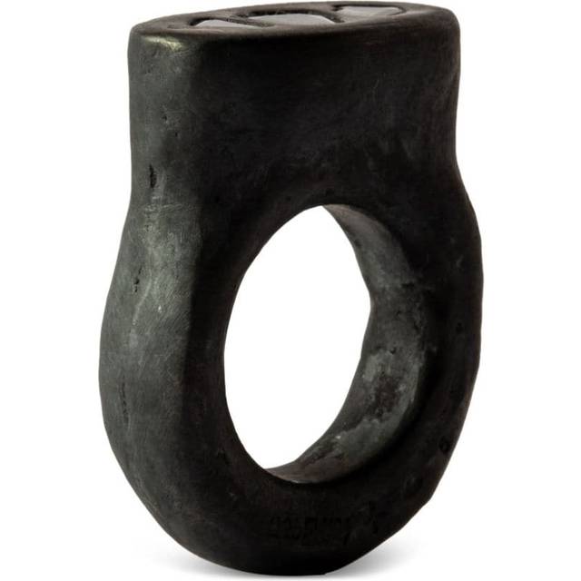 Parts of Four - Roman diamond-embellished ring - unisex - Oxidised Sterling Silver/Diamond - 7 - Black
