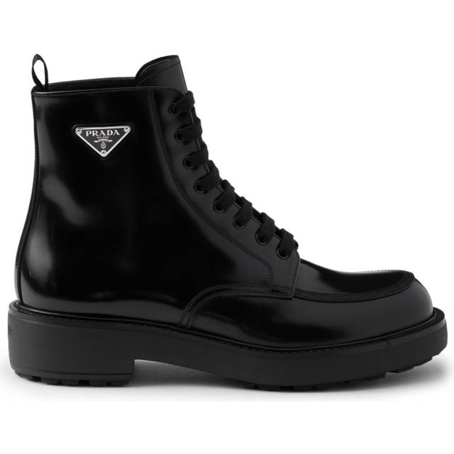 Prada - brushed-leather boots - men - Rubber/Leather/Leather - 6.5 - Black