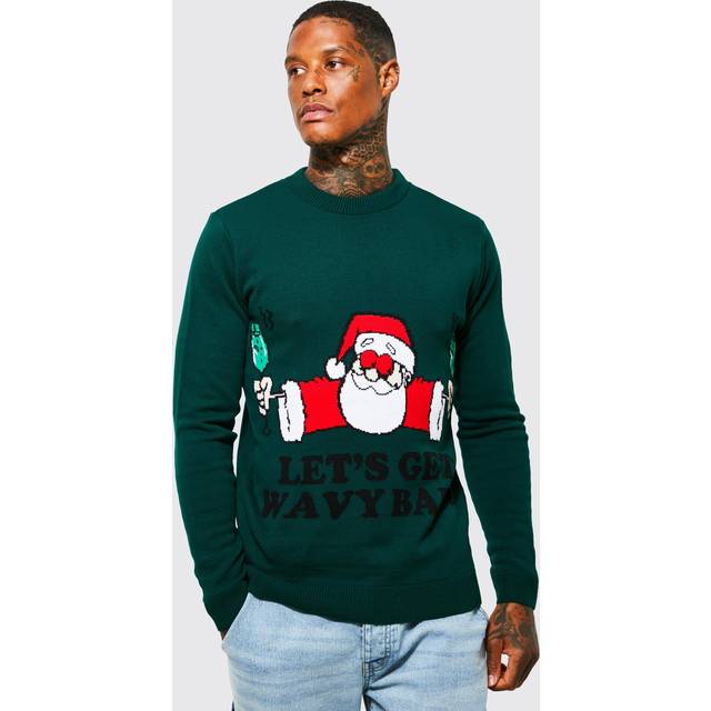 Lets Get Wavy Baby Christmas Jumper - Green - S