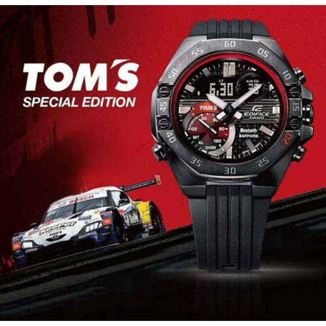 CASIO EDIFICE Quartz Waterproof Sports Sapphire Crystal Mens Black Analog - BLACK - Free