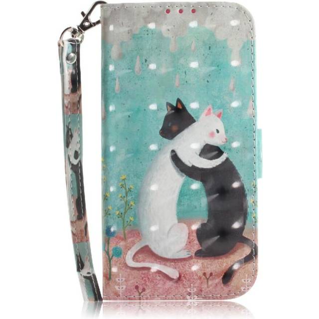 (C9 ) 3d Painted Protective Case for Samsung Galaxy A14 5g Lanyard Magnetic Closure Pu Leather Wallet Card Slots