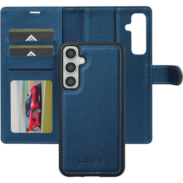 (Blue) Flip Case for Samsung Galaxy A55 5g Detachable 2 In 1 Pu Leather Split Leather Wallet Phone Cover Kickstand Wallet Case