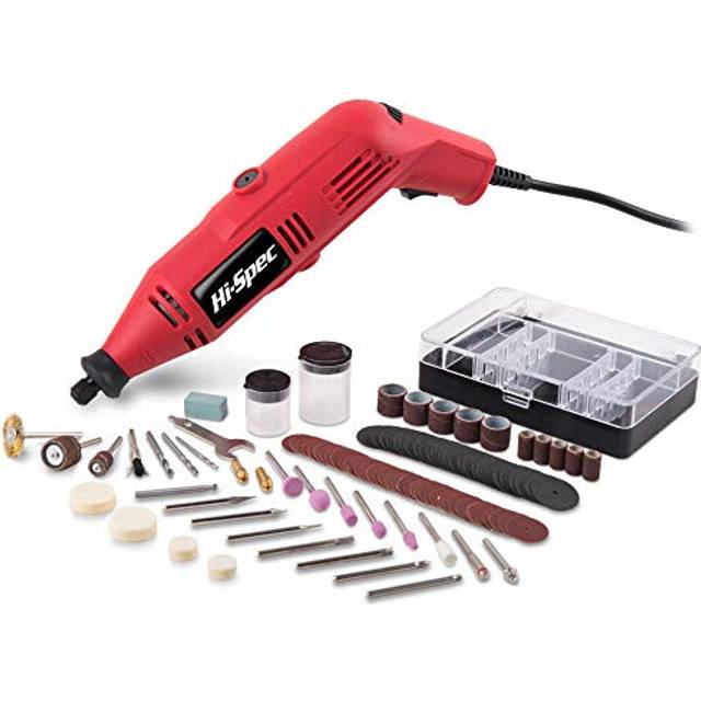 Hi-Spec 121 Piece 130W Corded Power Rotary Tool Kit Set. Multi Tool with Dremel Compatible Bit Accessories. Drill, Cut, Trim, Grind & Sand in DIY