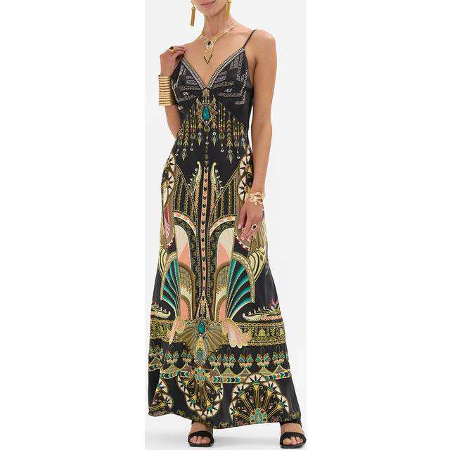 V Neck Full Length Bias Slip Dress they Called Her Nefertari, XS