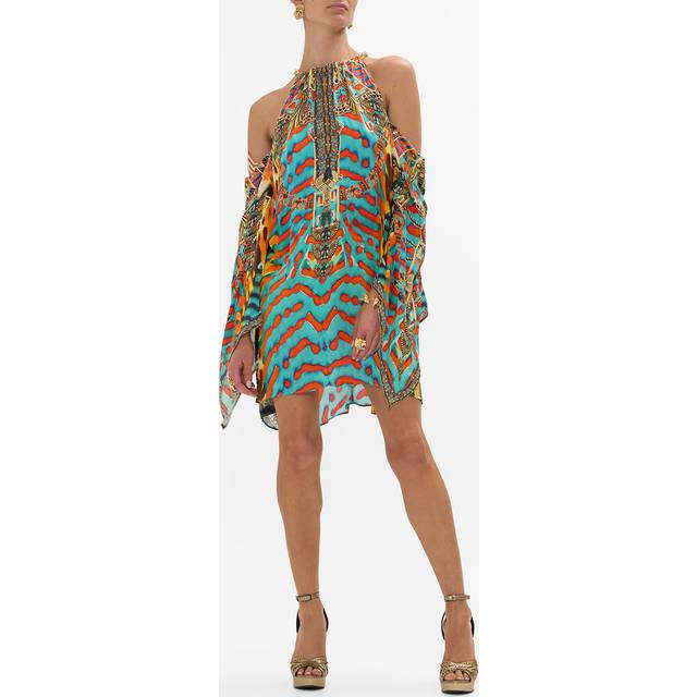 Flared Sleeve Cold Shoulder Short Kaftan Desert Visions, XS/S