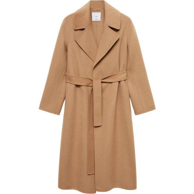 MANGO Belt Handmade Coat Dam Kappor Stl. XS - Från Magasin - Medium Brown (XS)