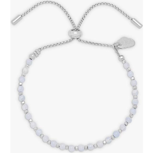 Estella Bartlett Amelia Blue Lace Agate Beaded Bracelet, Silver
