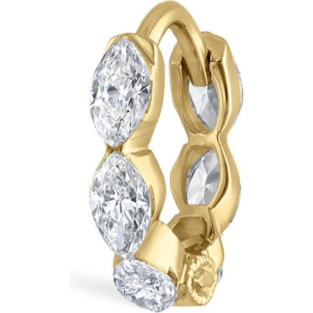 Maria Tash Invisible Set Diamond Marquise Eternity Single Hoop Earring - Gold - 6.5mm