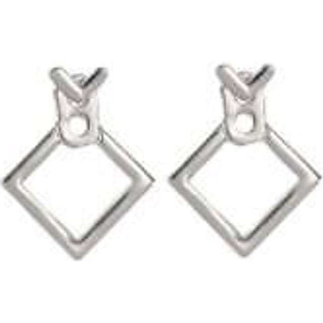 Unique behind ear silver square shape earring uk jewellery girls teens ear ring