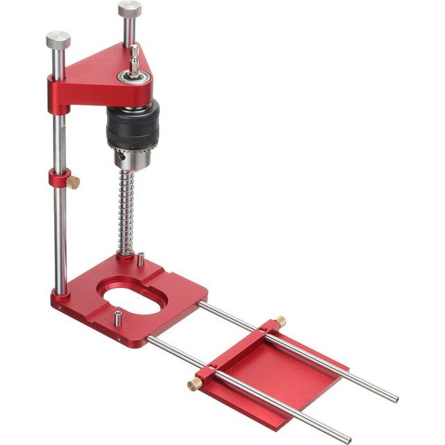 All Aluminum Alloy Adjustable Woodworking Drill Locator Pro Auto Line Drill Guide Puncher Mini Bench Drill Press Precise Positioning Tools Hole Drill