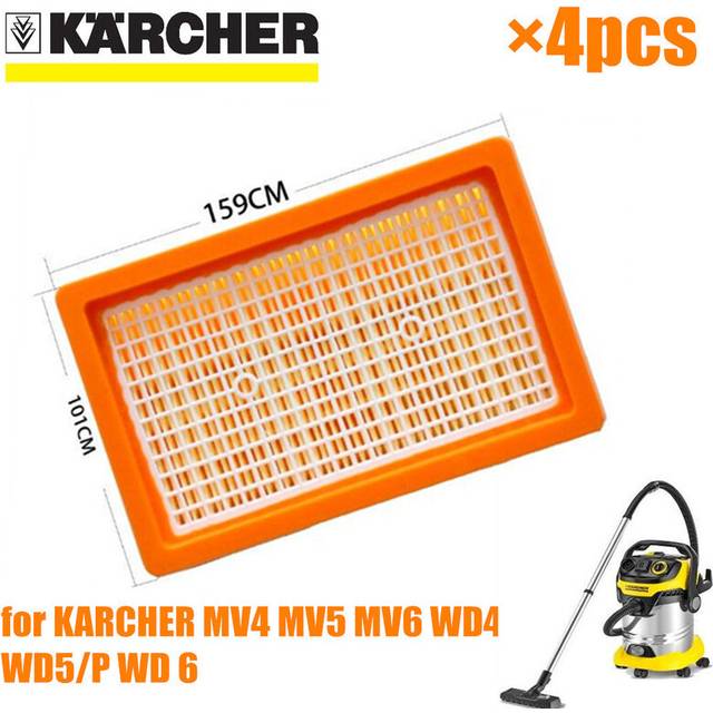 4pcs KARCHER Filter for KARCHER MV4 MV5 MV6 WD4 WD5 WD6 wet&dry Vacuum