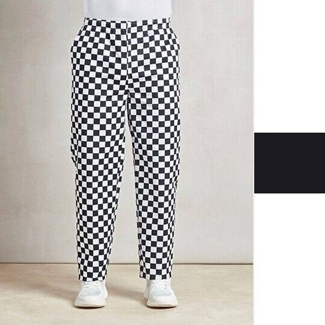 Premier Essential Chef's Trousers Unisex Black/White - PR553 BK/WH 3XL