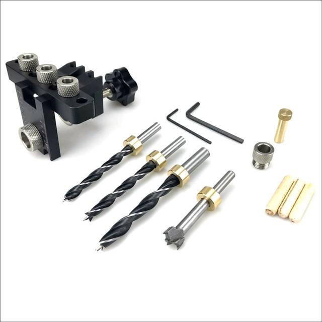 Adjustable Woodworking Pocket Hole Jig 8MM 10MM Bushes Drilling Guide