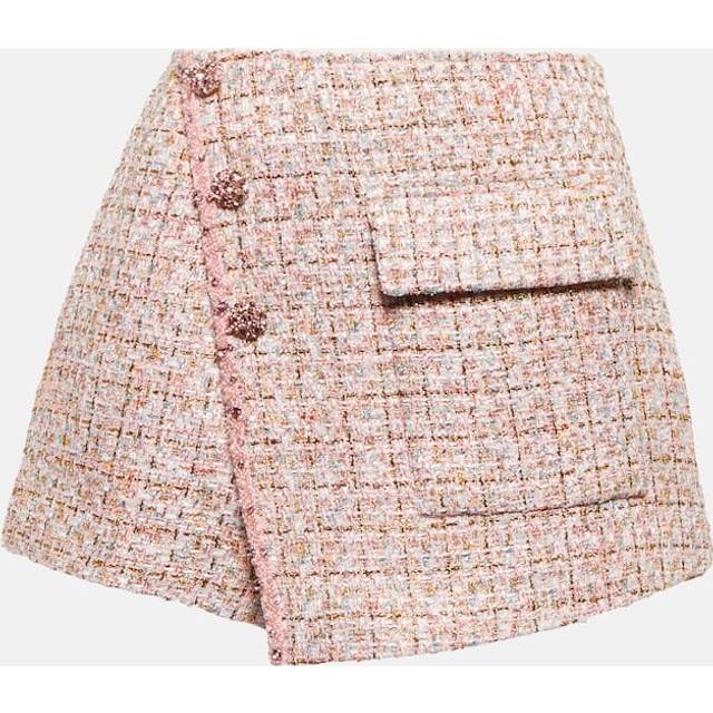 Self-Portrait Embellished high-rise tweed shorts
