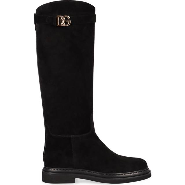 Dolce & Gabbana Women's Suede Knee High Boots in Black | Size 36 | CU1141AS915 Color 80999 (36)