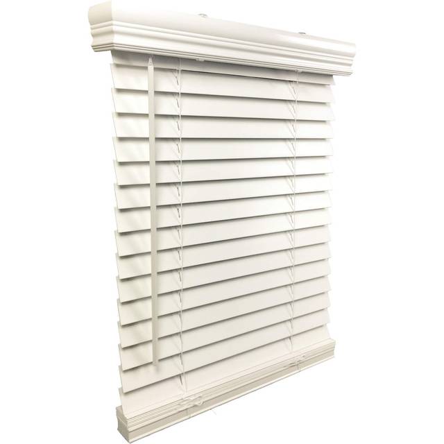 US fönster och golv 5 cm fuskläder 61 cm B x 183 cm H, yttre montering sladdlösa persienner, 24 x 72, vit