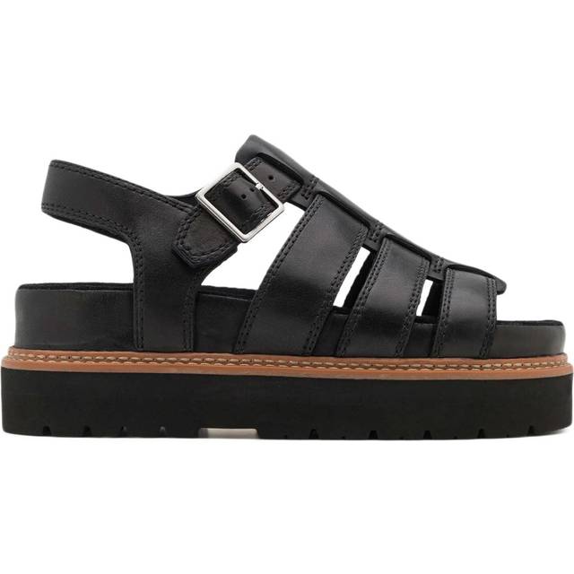 Clarks för kvinnor. 26176317 Orianna Twist lädersandaler svart (39), Hud, 3 till 5 cm, Spänne, Casual - Svart, Mocka (39)