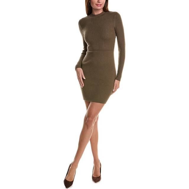 Sandro Open Back Wool-Blend Knit Dress