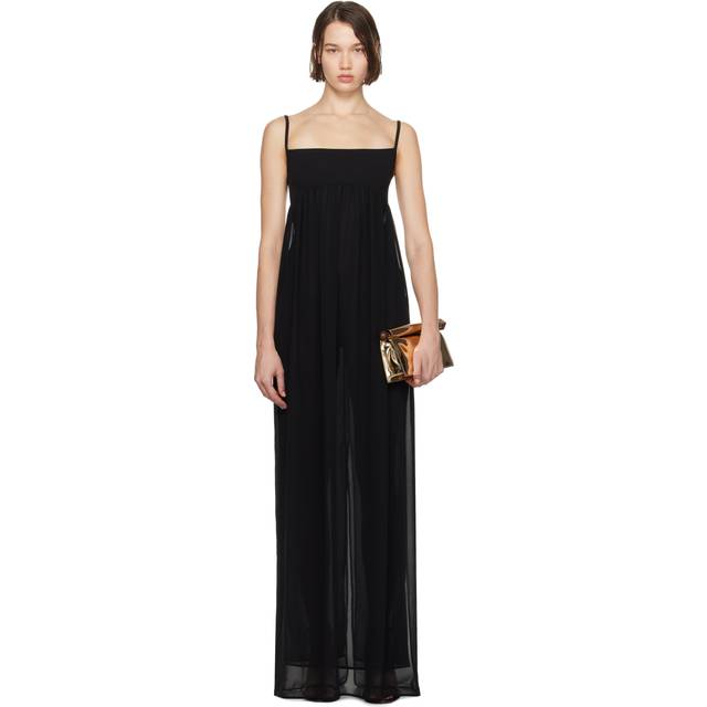JACQUEMUS Black La Casa 'La robe Peplo' Maxi Dress - 990 Black - XL