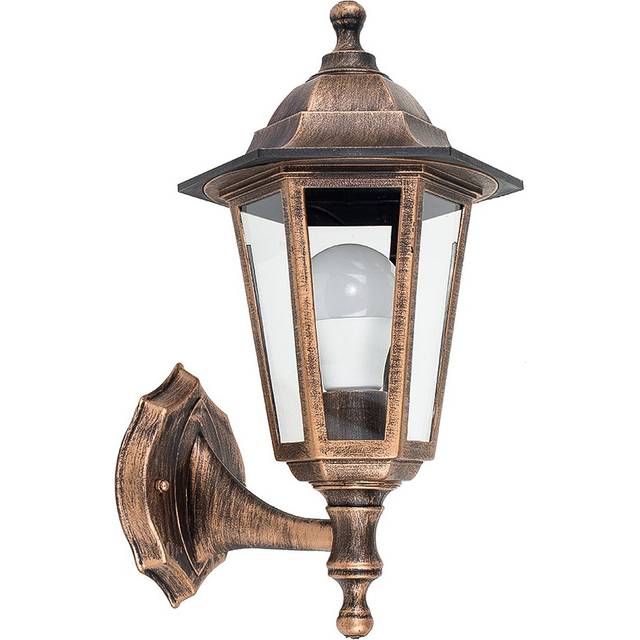 ValueLights Mayfair Brushed Gold LED Garden Wall Light - Black