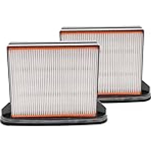 vhbw 2x Filter compatible with Milwaukee ASE 1400, ASM 1400 Vacuum Cleaner - flat-fold/wet/HEPA-filter Black Grey White