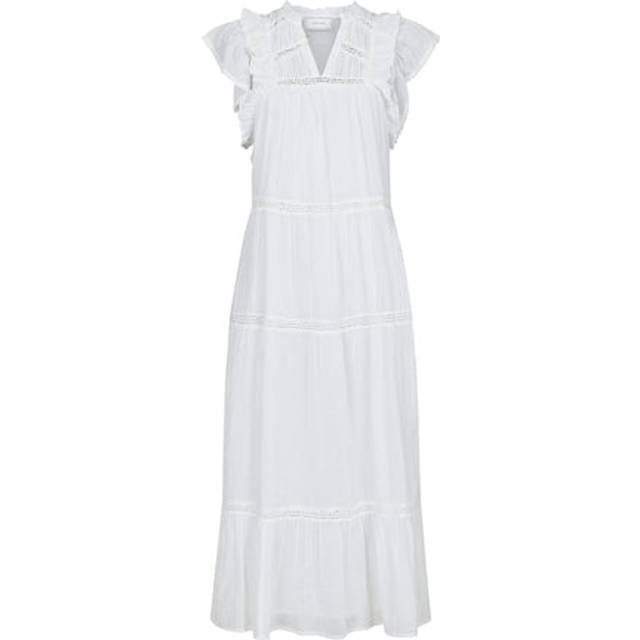 Neo Noir, Klänning, Dam, M, Bomull, Vit Voile Maxiklänning med Volangdetaljer - white (M)