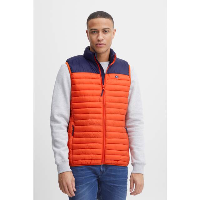Sleeveless Puffer Jacket Blend - Orange