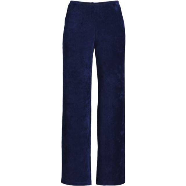 Wide Leg Jersey Cord Trousers - Navy - 10-12