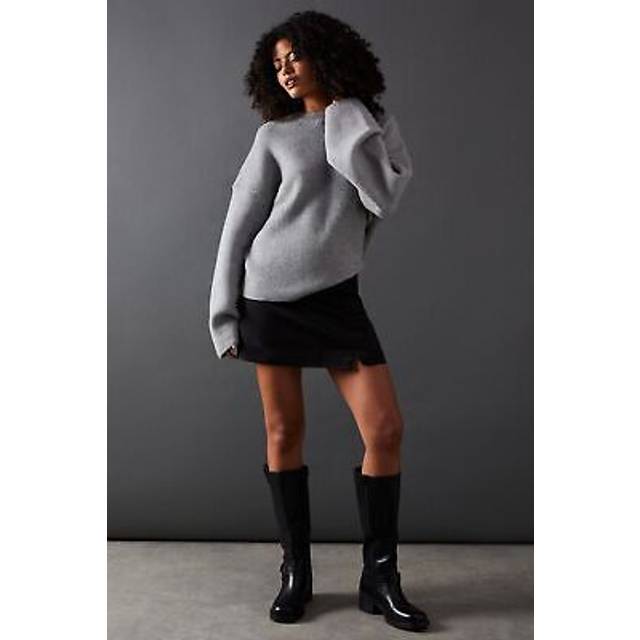 Warehouse Womens Heavy Satin Micro Mini Skirt - Black - Size 14 UK