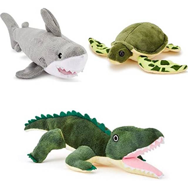 Zappi Co x3 Tripple Pack of Childrens Playful Soft Cuddly Plush Toy realistic life like (12-15CM/5-6 Inches) (Crocodile + Turtle + Shark)