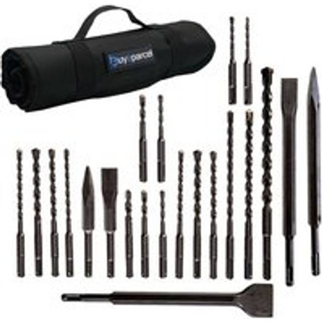 22 Piece SDS Plus Drill Bit Set Bullet Cold Flat Chisel Set Tool Roll Fit Dewalt