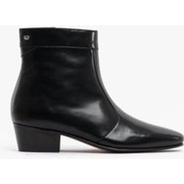 (UK 6, Black) Club Cubano CAESAR Mens Leather Cuban Heel Boots Black