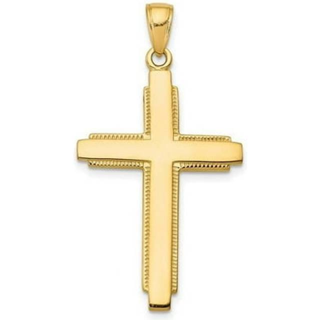 14K Yellow Gold Solid Cross Pendant