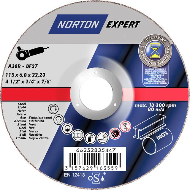 Norton DPC Grinding Disc 115 x 6.0 x 22.2mm Metal