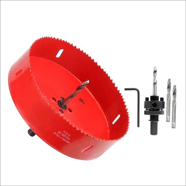 6-3/8 Inch Hole Cutter Tool - 38mm Cutting Depth HSS Bi-Metal Hole Cutter for Recessed Light,Cutting Wood, Drywall
