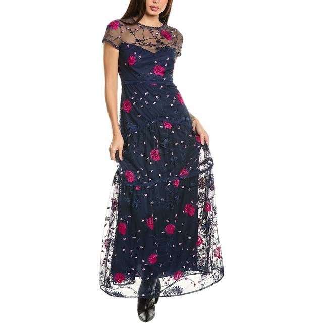 ML Monique Lhuillier Embroidered Tulle Gown