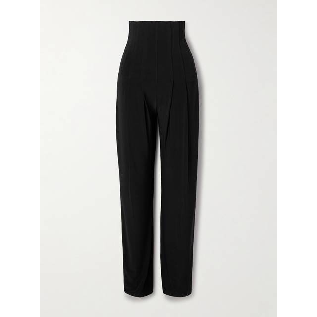 Norma Kamali High Waisted Tailored Pleat Pant in Black - Black. Size M (also in S, XS). (M)