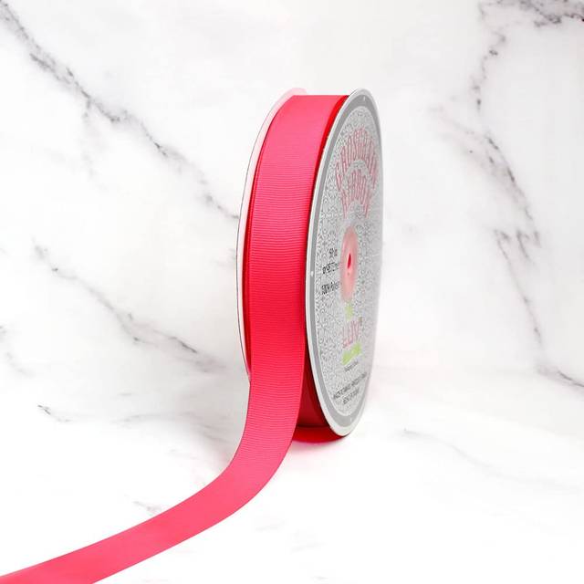Creative Ideas 7/8-Inch Solid Grosgrain Ribbon  50-Yard  Neon Pink