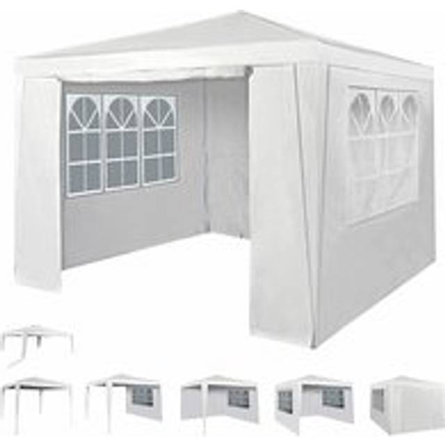 Mcc Direct - 3x3m Gazebo with Side Panels Waterproof Party Event Tent Marquee Steel Frame ws white