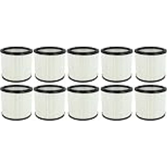 10x Cartridge Filter compatible with Aqua Vac Industrial 50, 35, 30 Vacuum Cleaner - White - Vhbw