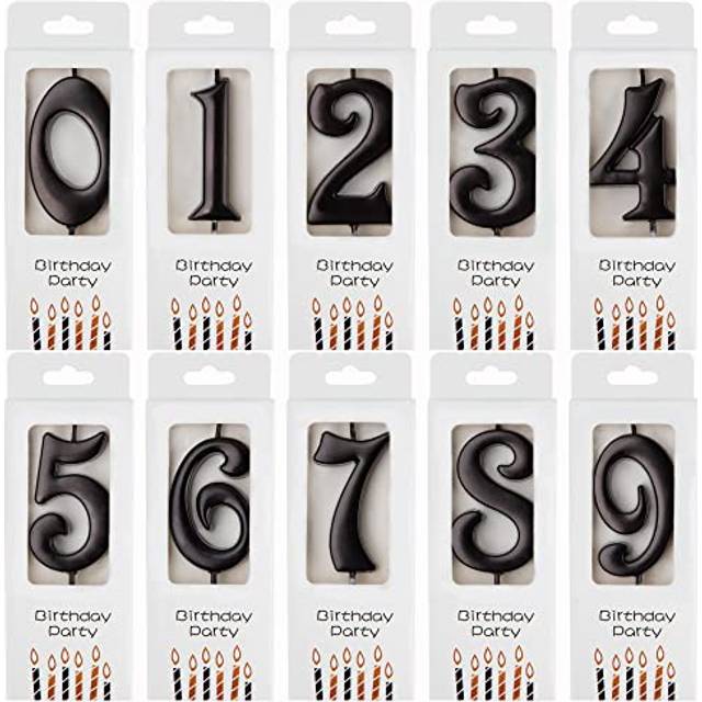 PHD CAKE 10Count 09 Black Number Birthday Candles  Number One Birthday  Black Number Candles  Party Celebration  Baby Showers